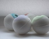 White spheres made from English fine bone china in 4 pastel colours - geometric decor