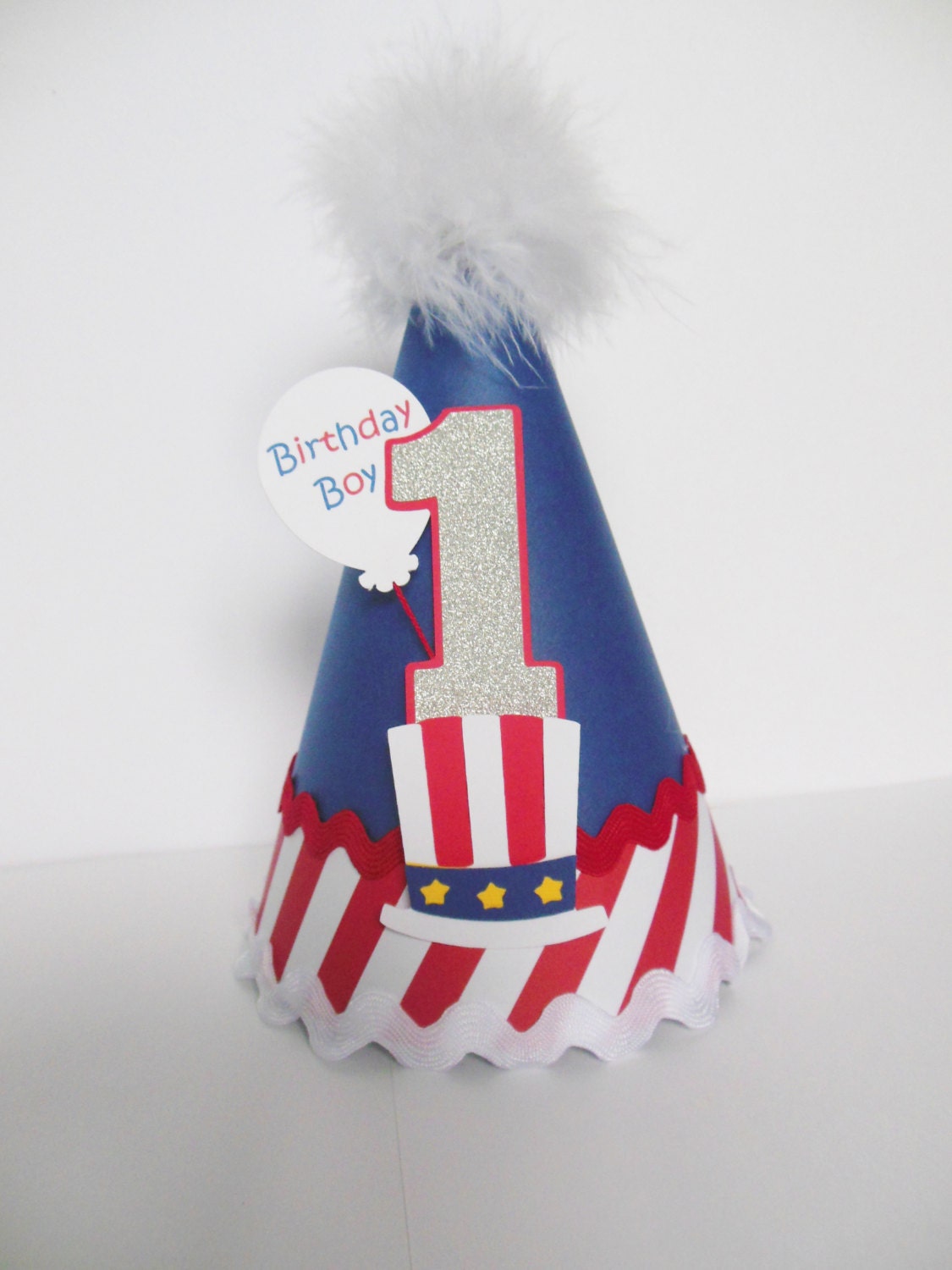 Lil' Red, White and Blue Patriotic Birthday Party Hat - 4th of July Birthday - Personalized Il_170x135