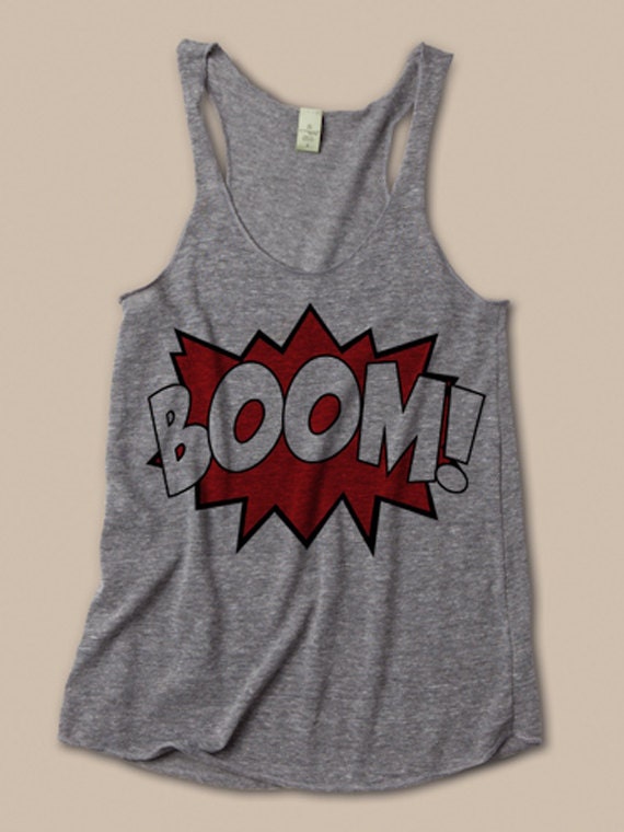 Boom Womens Tri-Blend tank in gray
