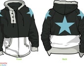 Black Star Fleece Cosplay Hoodie - Soul Eater