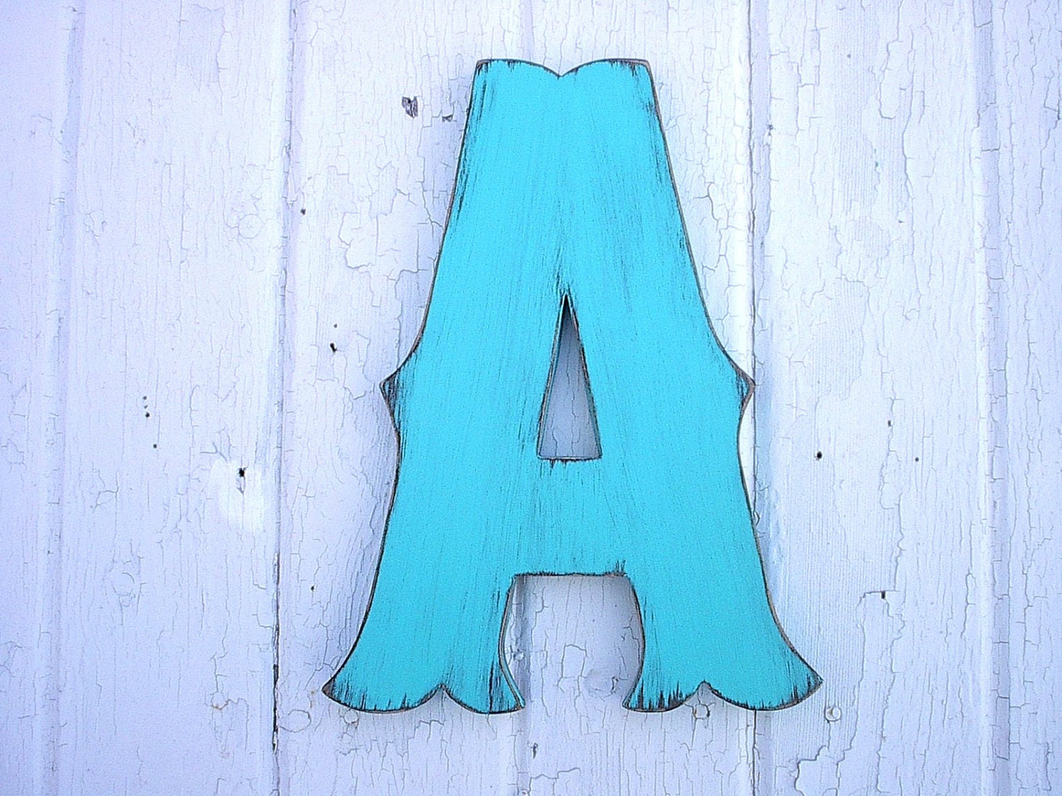 decorative wooden baby letter a 12 painted aqua by decorative wooden baby letter a 12 painted aqua by