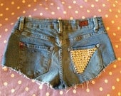 Handmade Grunge Studded Shorts Size 26