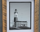 Fine Art Photography Montauk Lighthouse, Handmade Wood Frames, Ocean landscape, Wall Art, Landscape Photography
