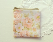 SALE: Small Coin Purse - Vintage Pink Floral