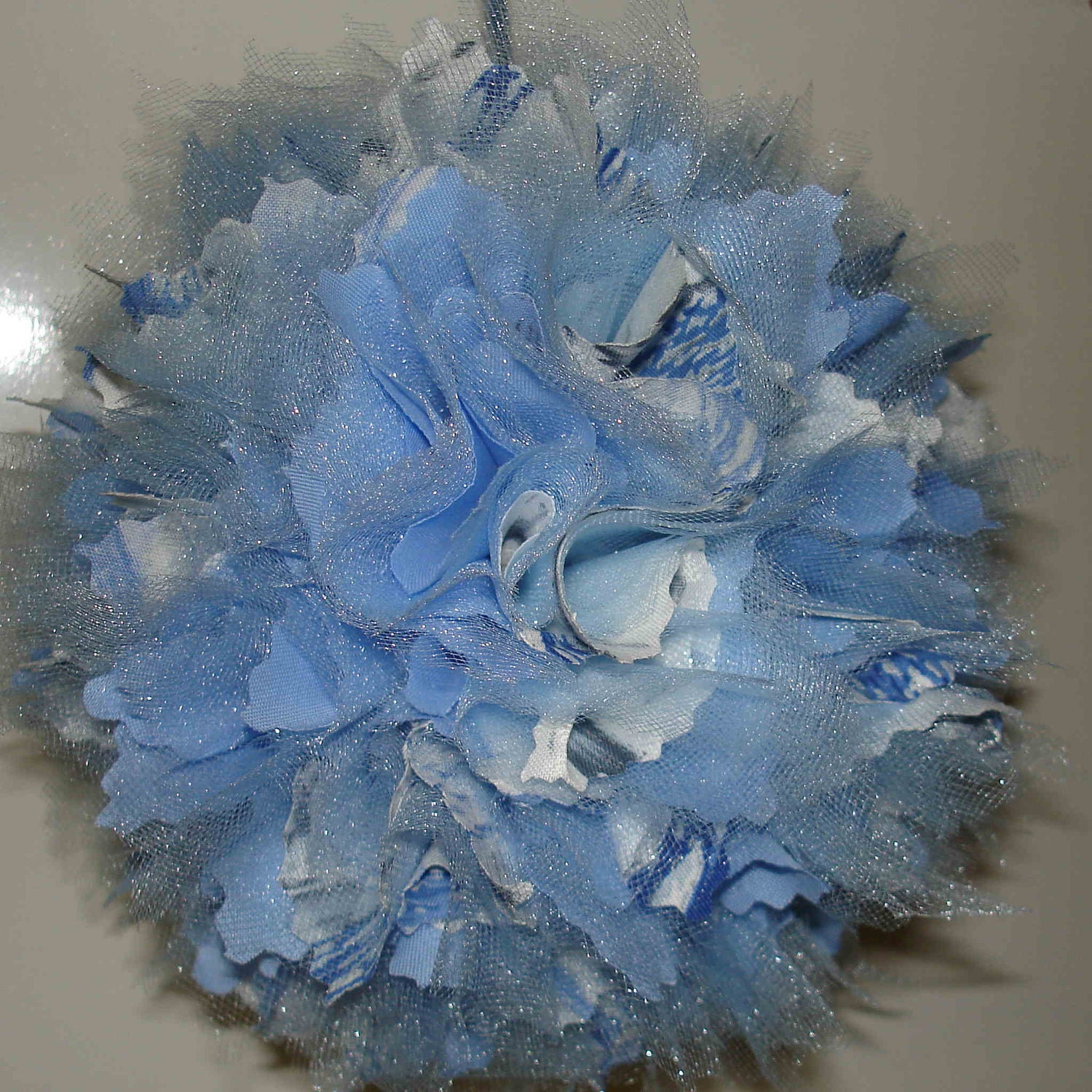 Light Blue Pomander - Silver and Blue Kissing Ball - Flower Alternative