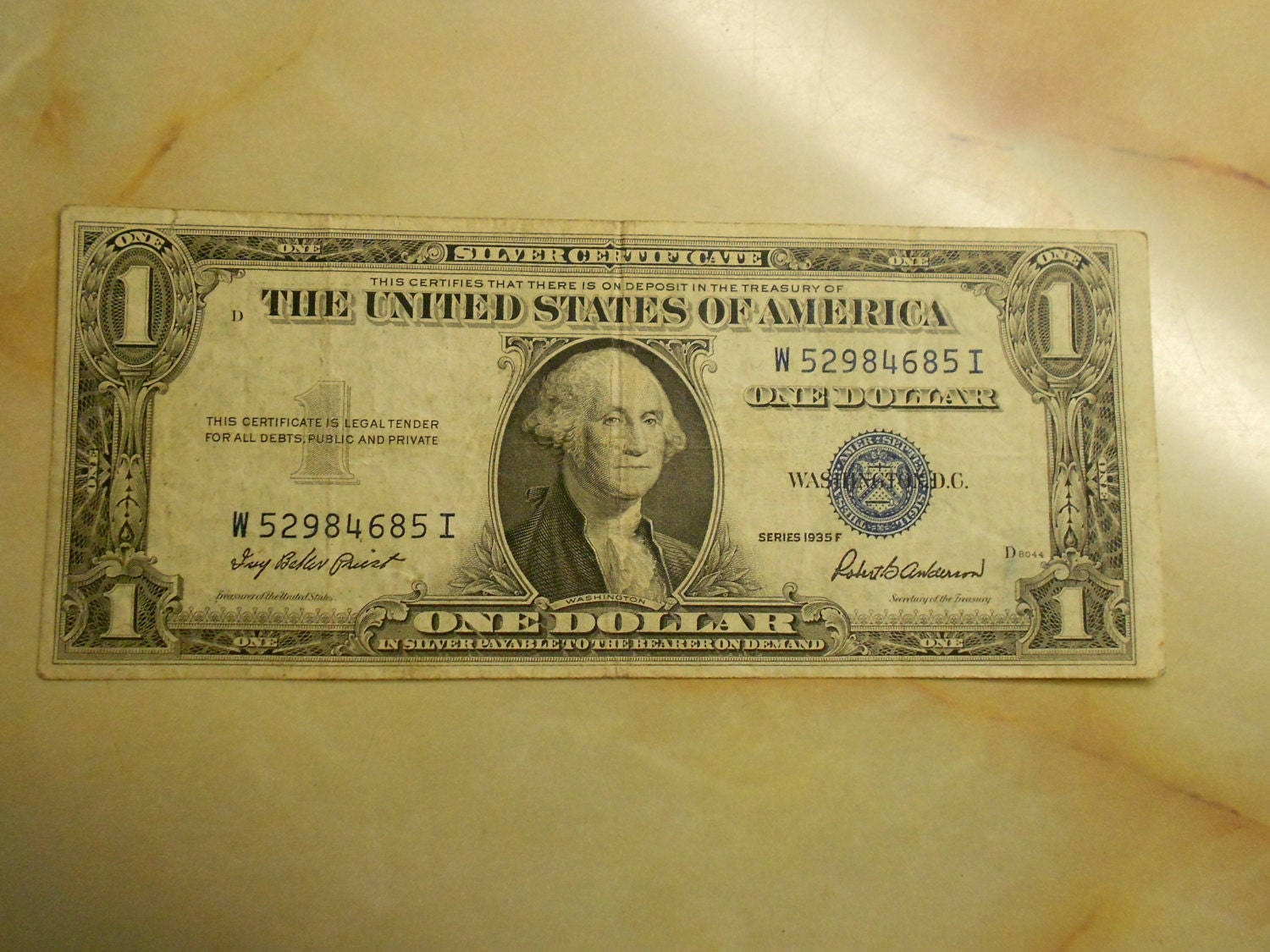 PRICE REDUCED - 1935 Silver Certificate Blue Seal - DJGStuff
