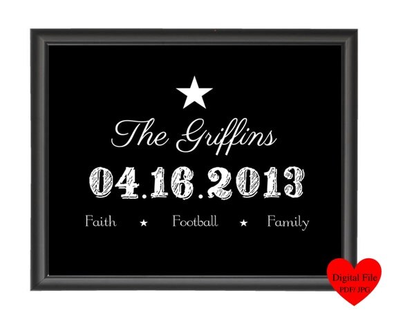 CLOSEOUT SALE Printable (PDF) Family Special Date Print. Can do any colors. No. 171 Il_570xn