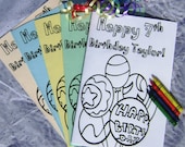 Personalized Birthday Activity Books with Crayons - Set of 10