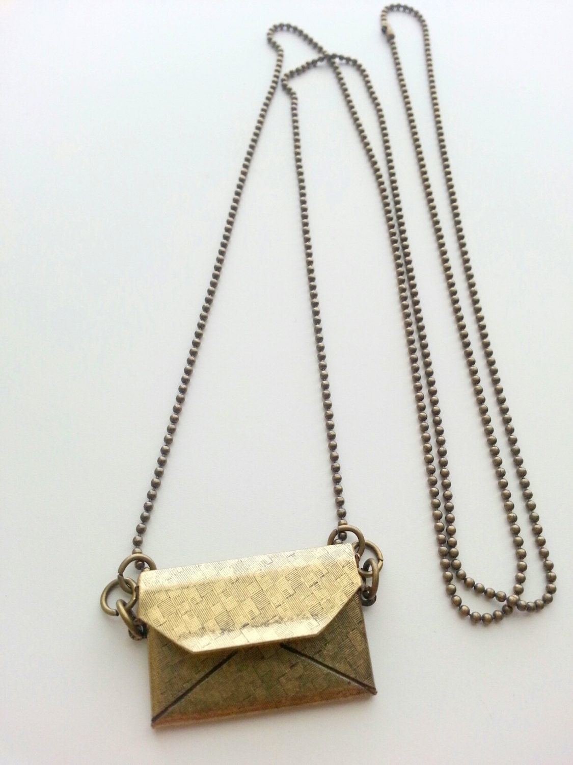 Bronzed Envelope Necklace