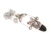 Sterling Silver Onyx Prayer Box Pendant Necklace