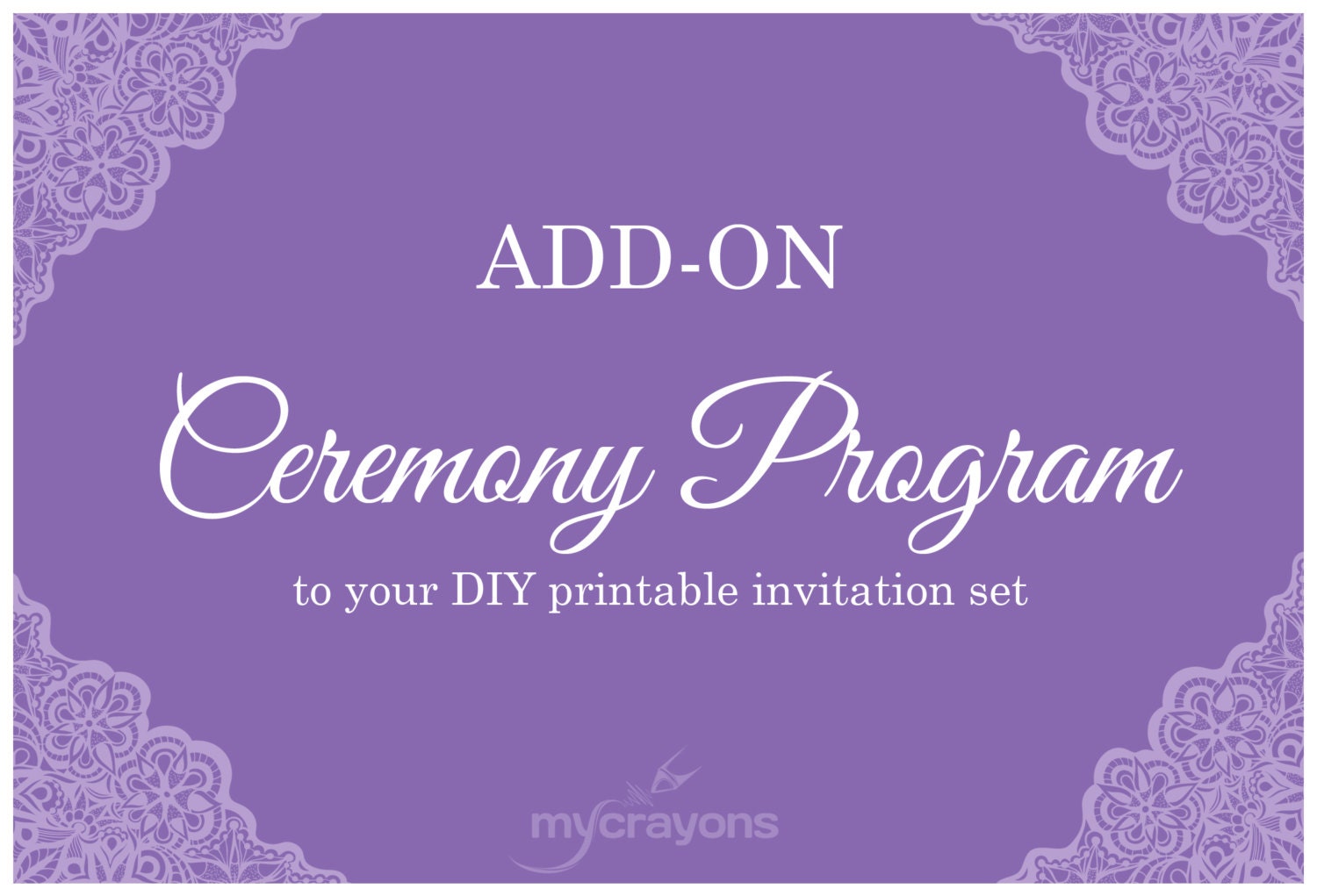 Add-on Ceremony Program to DIY Printable Wedding Invitation Set