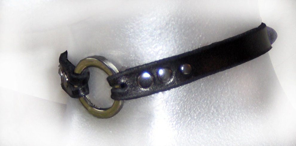 Leather Choker, Necklace for Submissive, Bondage, BDSM, Fetish Wear