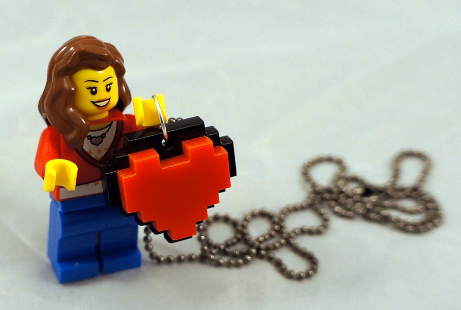 Heart Health Acrylic Plastic Necklace - minecraft / zelda etc