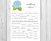 Wedding Advice Mad Lib - Hydrangea - Customizable - Printable Il_170x135
