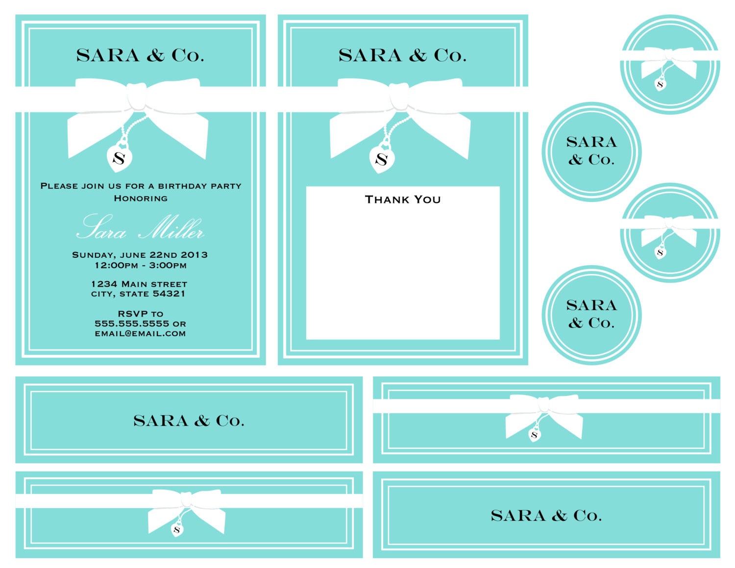 Tiffany & Co Birthday Party Pack - DIY - Printable Il_170x135