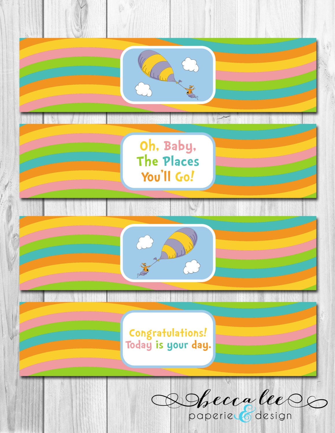 Water Bottle Labels - The Places You'll Go - DIY - Printable Il_570xn