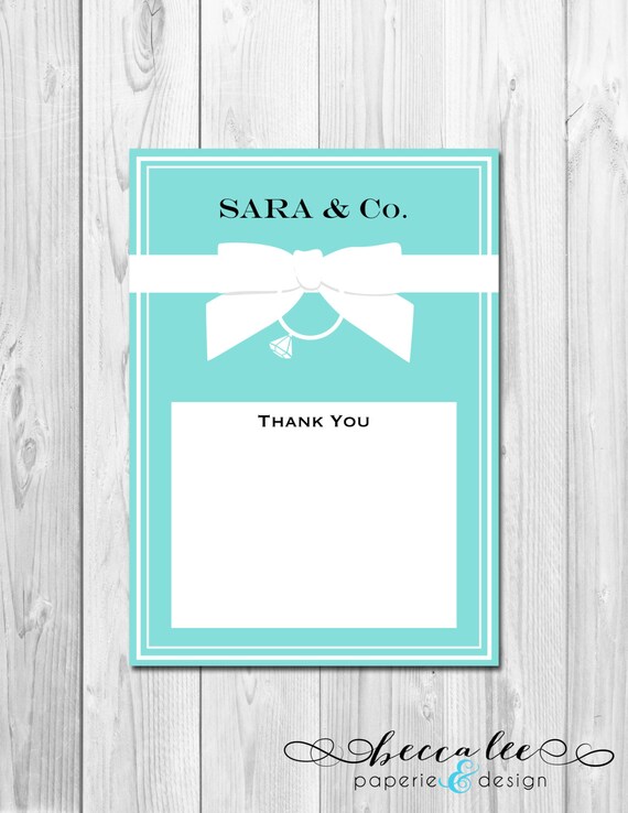 Thank You Note - Tiffany & Co. Inspired Bridal Shower - DIY - Printable Il_570xn