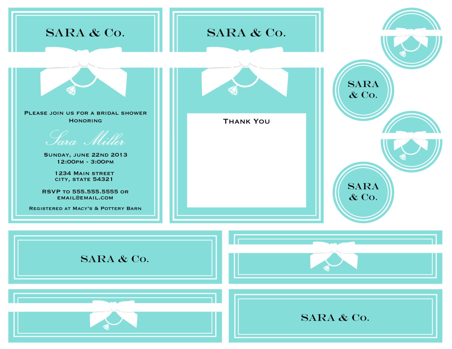 Tiffany & Co. Inspired Bridal Shower Party Pack - DIY - Printable Il_570xn