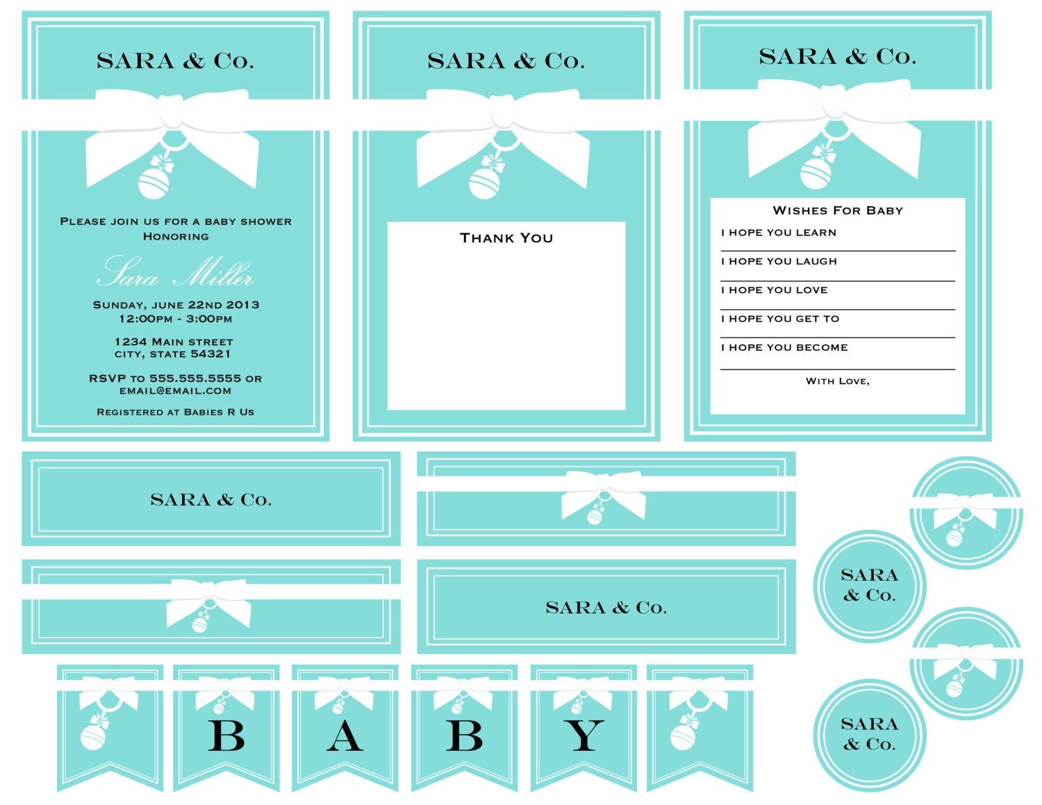 Tiffany & Co Baby Bundle Party Pack - DIY - Printable Il_570xn