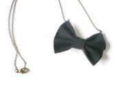 Bow Necklace BLACK - Black hair bow chain
