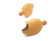 Yellow Cream Bar Studs - Ice Cream Earrings - Food Jewelry - Chocolate