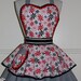 Red, White, and Black Pinup Full Retro 50s Circle Skirt Apron
