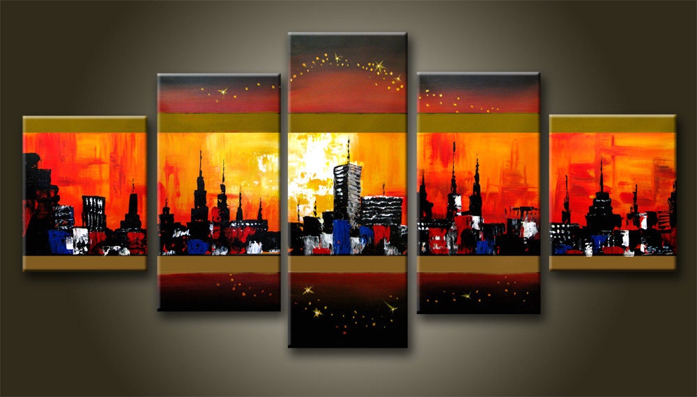 original painting,modern canvas painting for home decor,handmade,framed,ready to hang,huge 150x80cm  modern abstract painting cityscape