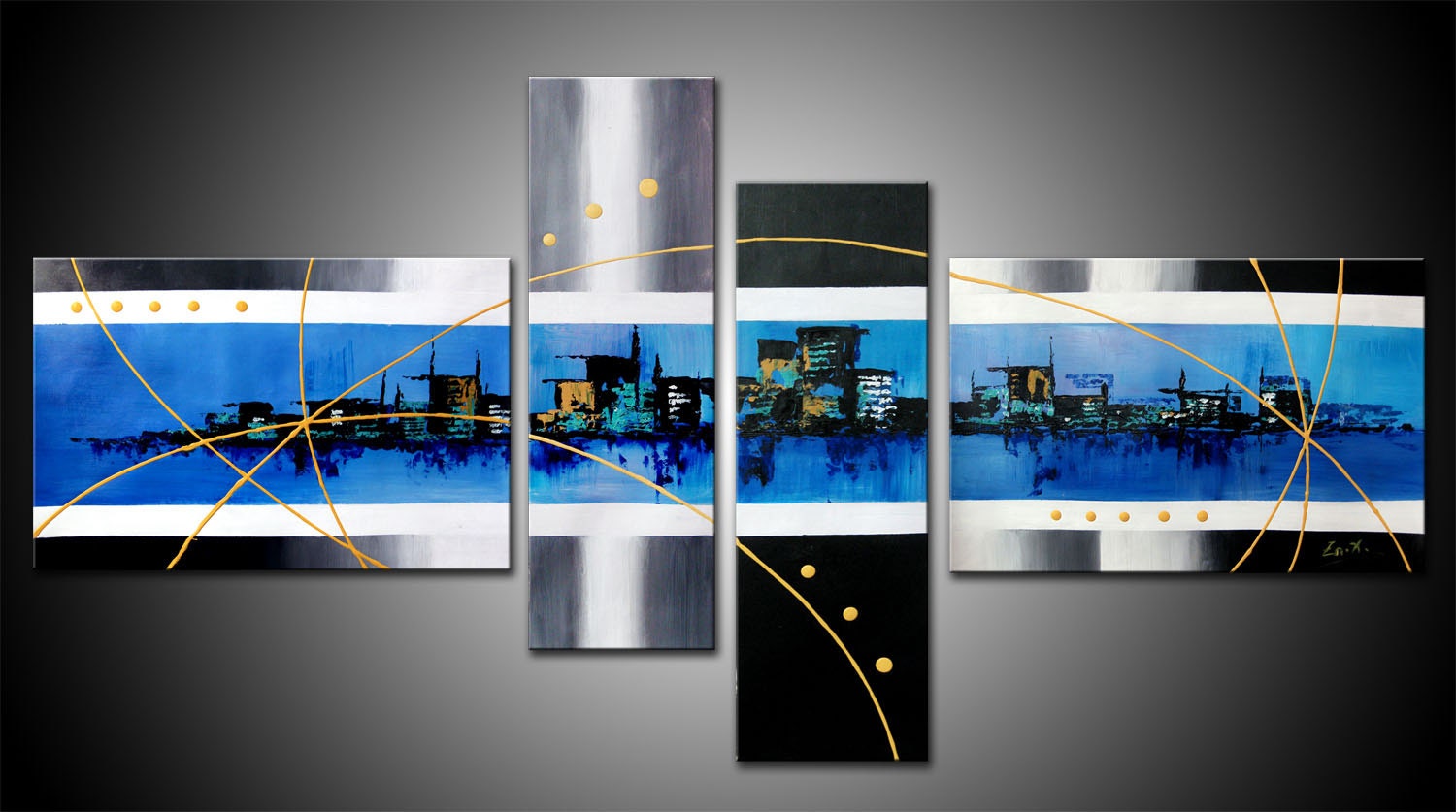 original painting,modern canvas painting for home decor,handmade,framed,ready to hang,huge 160x80cm  modern abstract painting cityscape