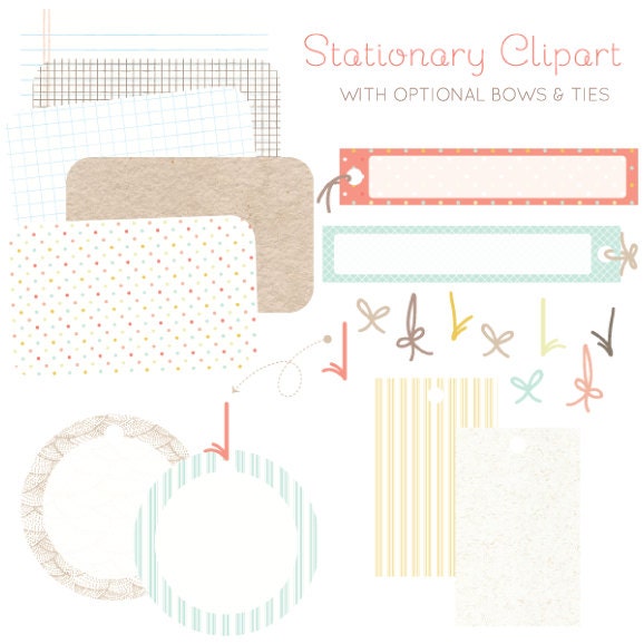 stationary clip art & tags vector file