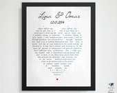 Our Wedding Vows // 1st Paper Anniversary // Valentines Gift for Her or Him Husband // Custom Unique Wedding Keepsake Gift - Newlyweds  8x10