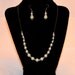 Bridal Light Grey Pearl Necklace Drop Earring Set, 18" Bridesmaid Gift, Wedding Jewelry