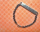 Inspirational Metal Stamped Bracelet on Metal Chain