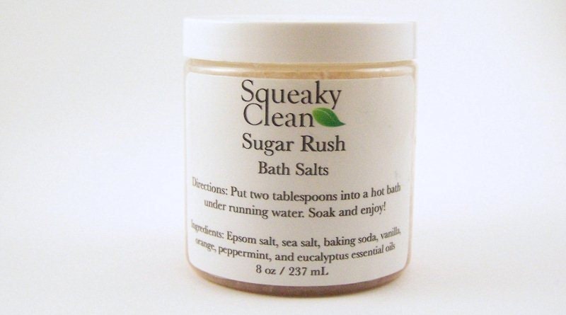 8 oz Bath Salts made with a blend of rejuvenating essential oils