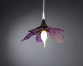 Purple hanging lamp, vintage flower lamp
