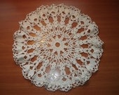 Lovely CROCHET Cotton DOILY, handmade home decor, shabby chic, cottage charm, table topper placemat supplies Vintage Mother's Day Gift Idea