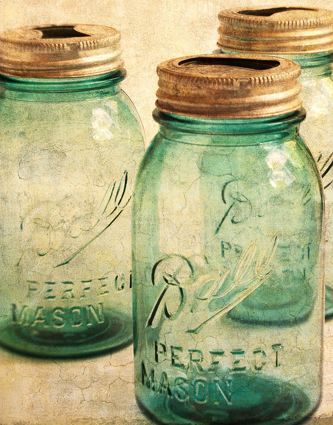 Mason Jar Photograph - Shabby Chic - Home Decor - Wall Art - Apartment Art - Warm - Texture