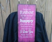 wooden sign, wall decor, you are my sunshine, subway art, wall hanging