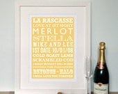 Anniversary Typographical Art Print - A4 - unframed, perfect for paper anniversaries or birthdays for her or for him