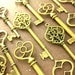 On Sale 15% Off: 180 Large Skeleton Key Collection Antiqued Brass Double Sided Set of 180 Wedding Key Wholesale Lot Bulk