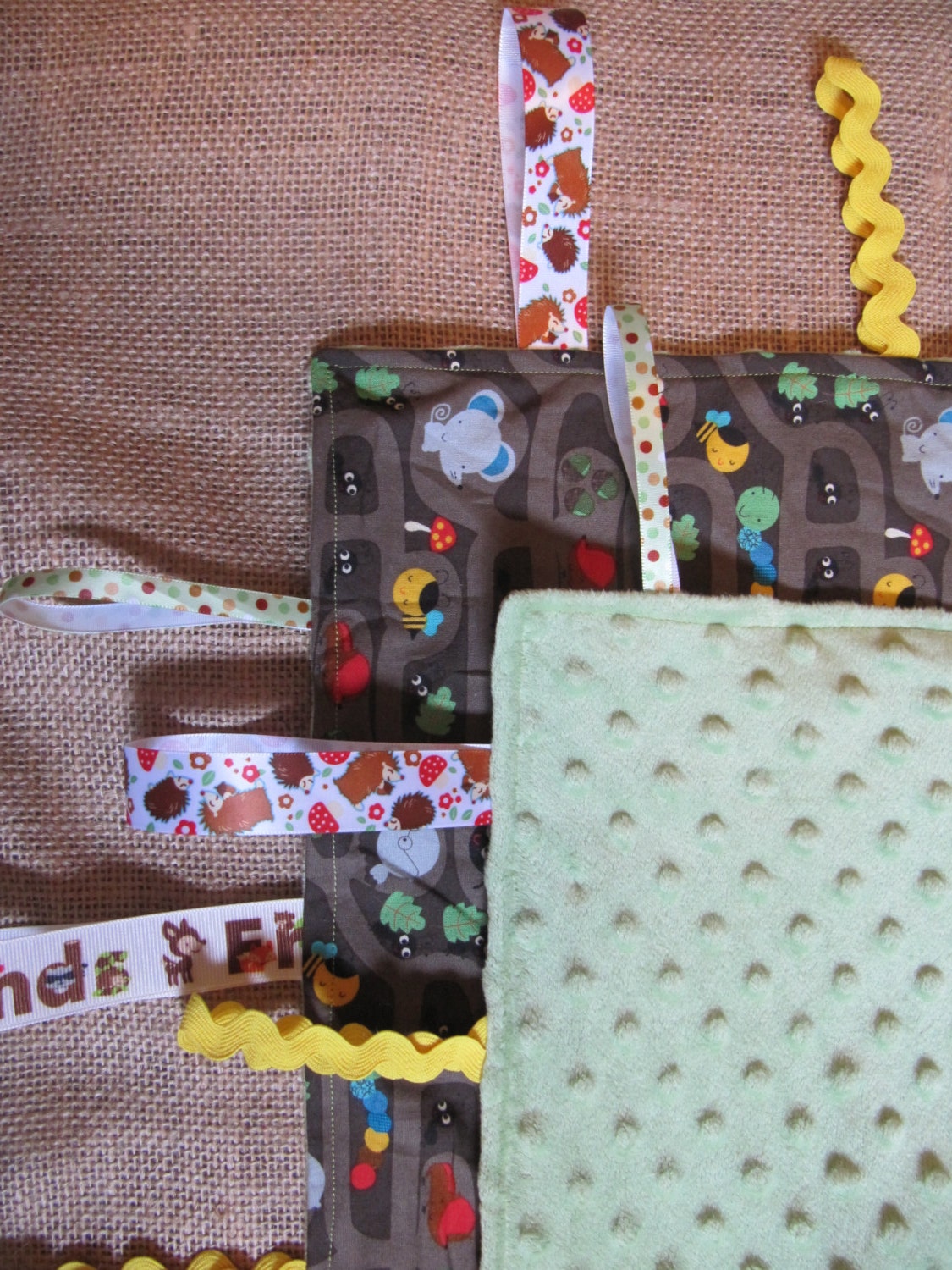 Tunnel Animal Taggy Snuggle Minky Blanket