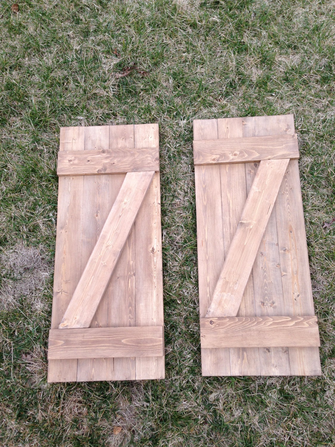 Pair of Barnyard stained shutters 