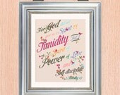 2 Timothy 1:7 Quote Art Print - 8X10 - Hand Painted Florals - No. Q009-8X10 - Spirit of Power of Love and of Self-discipline