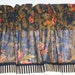 Kings Muir Blue Red Tan Green Toile Valance 17" x 81" Drapery Weight Curtain Window Treatment