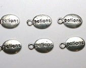 6 PEWTER Potions Mini Tag Charms, Craft, Supplies, UK seller