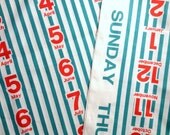 Kumiko Fujita Calendar Numbers Teal and Red Fat Quarter