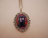 Doctor Who inspired TARDIS cabochon necklace