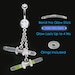 Shocking 14 Gauge Stainless Steel with Fancy DOUBLE Dangling GLOWSTICK Navel Ring