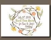 Save the Date Postcard -  Spring Wedding, Summer Wedding, Rustic Wedding, Bohemian Wedding, Indie Style