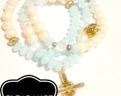 Beaded Bracelet Cross Set