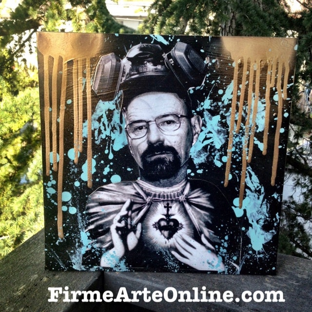 Sacred heart of Heisenberg  breaking bad 8x8 canvas 